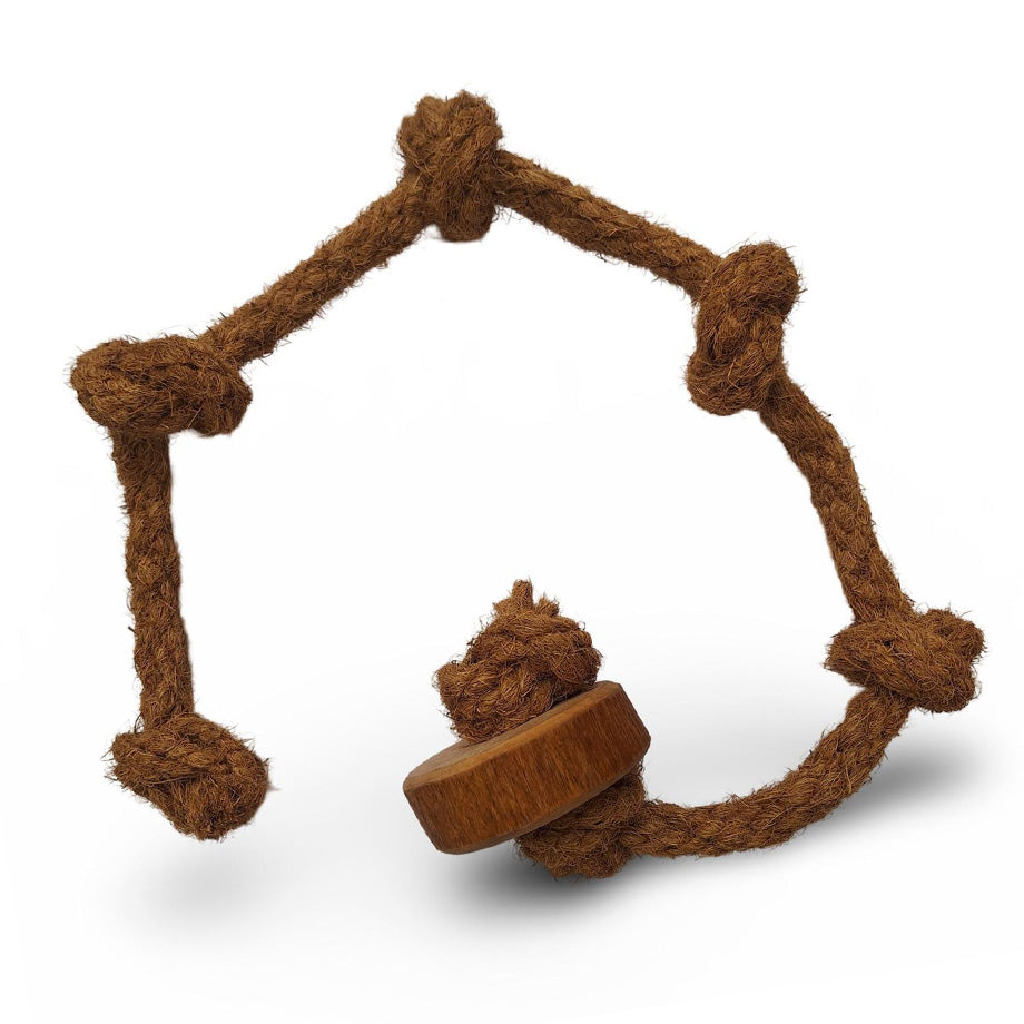 Coffee Wood & Coconut Rope Chew Toy for Dogs