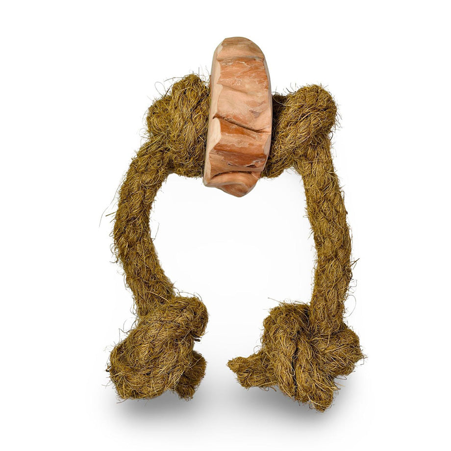 Coffee Wood & Coconut Rope Chew Toy for Dogs